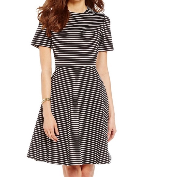 Alex Marie Dresses & Skirts - Dress Black White Stripes Alex Marie Short Sleeve